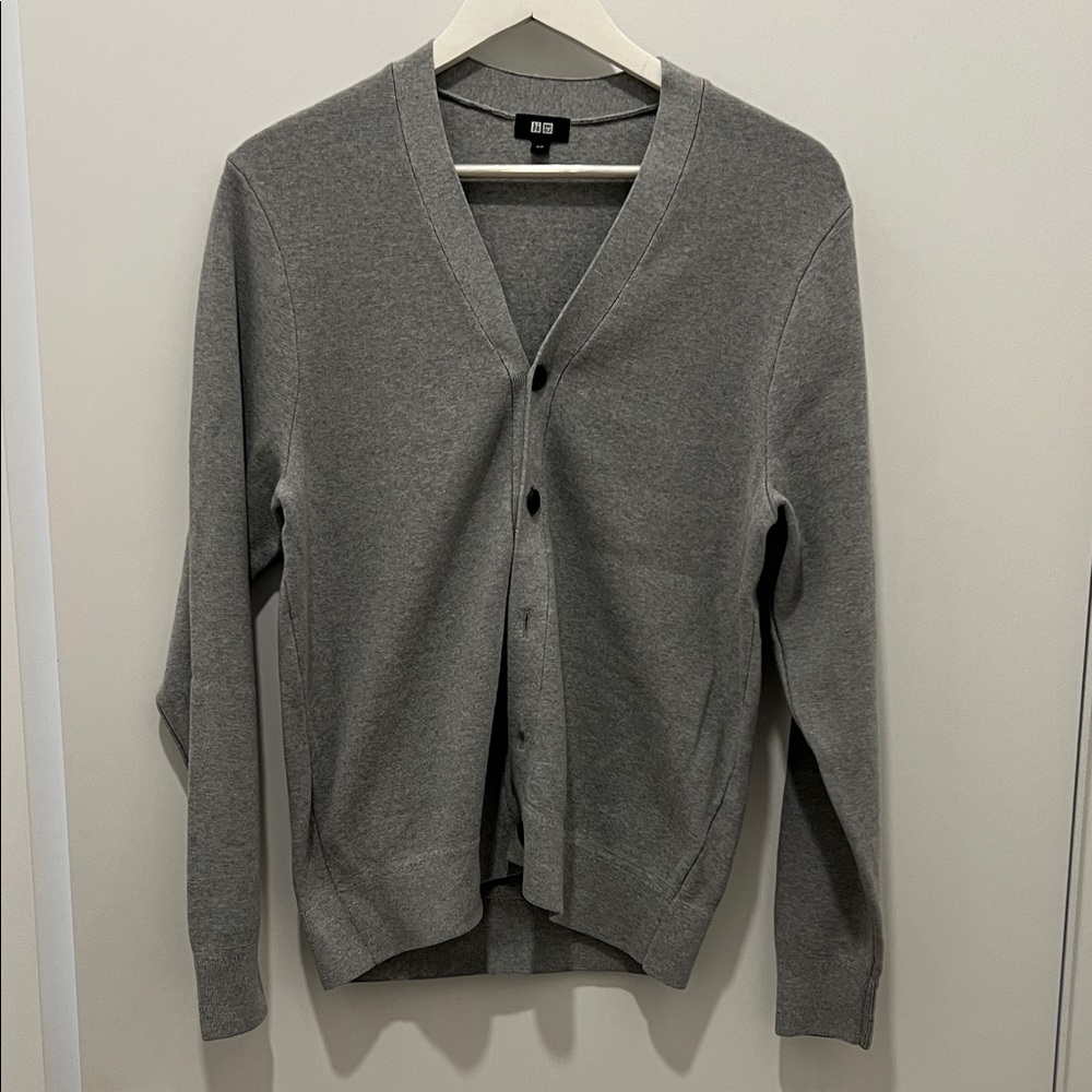 Uniqlo Men's Charcoal Cardigan Sweater